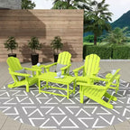 WestinTrends 7 Piece Set Outdoor Folding Adirondack Chairs with Coffee Table Side Table