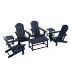 WestinTrends 7 Piece Set Outdoor Folding Adirondack Chairs with Coffee Table Side Table