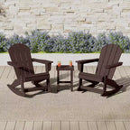 WestinTrends 3 Piece set Outdoor Patio Poly Adirondack rocking chairs with side table