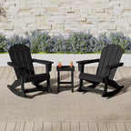 WestinTrends 3 Piece set Outdoor Patio Poly Adirondack rocking chairs with side table