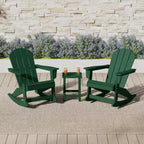 WestinTrends 3 Piece set Outdoor Patio Poly Adirondack rocking chairs with side table