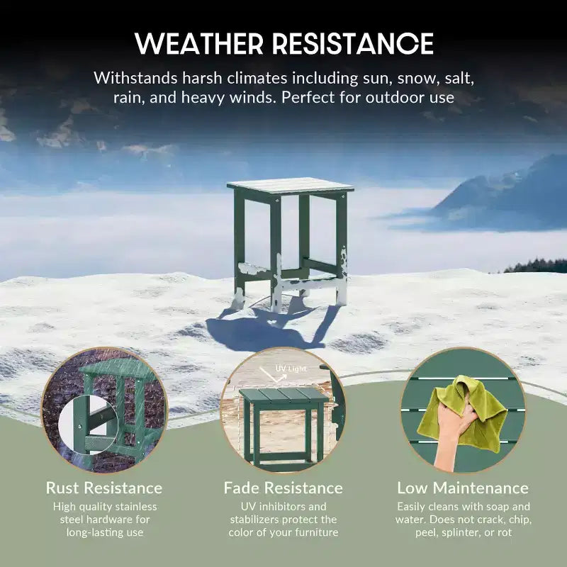 WestinTrends 3 Piece set Outdoor Patio Poly Adirondack rocking chairs with side table