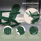 WestinTrends 3 Piece set Outdoor Patio Poly Adirondack rocking chairs with side table