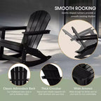 WestinTrends 3 Piece set Outdoor Patio Poly Adirondack rocking chairs with side table