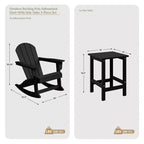 WestinTrends 3 Piece set Outdoor Patio Poly Adirondack rocking chairs with side table