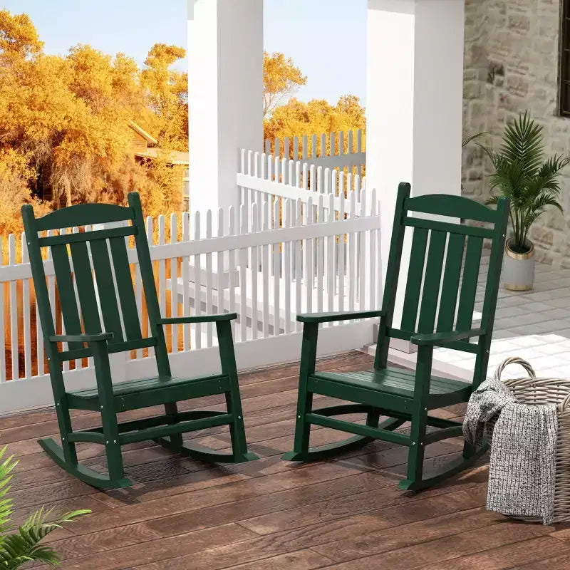 WestinTrends All-Weather Outdoor Patio Poly Classic Porch Rocking Chair (Set of 2)