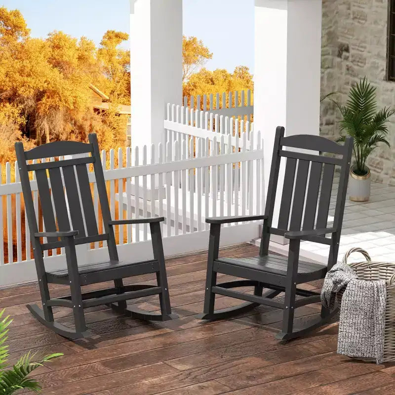 WestinTrends All-Weather Outdoor Patio Poly Classic Porch Rocking Chair (Set of 2)