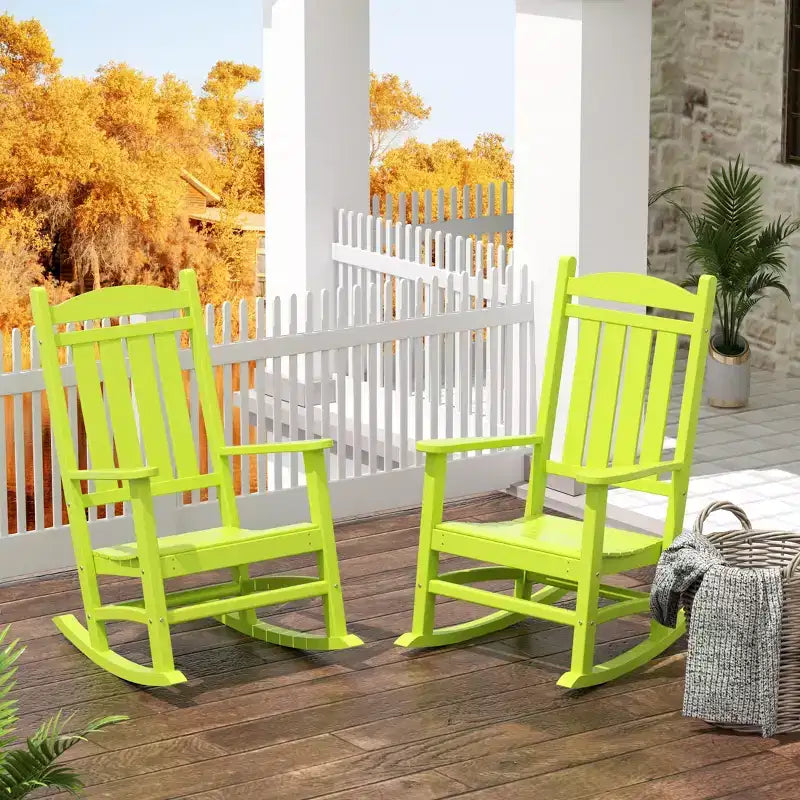 WestinTrends All-Weather Outdoor Patio Poly Classic Porch Rocking Chair (Set of 2)