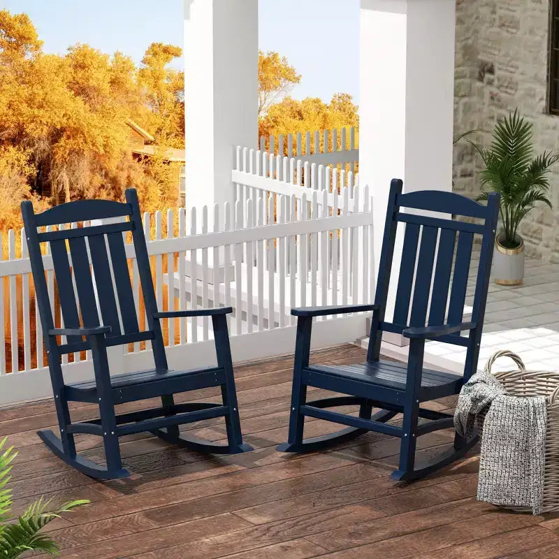 WestinTrends All-Weather Outdoor Patio Poly Classic Porch Rocking Chair (Set of 2)