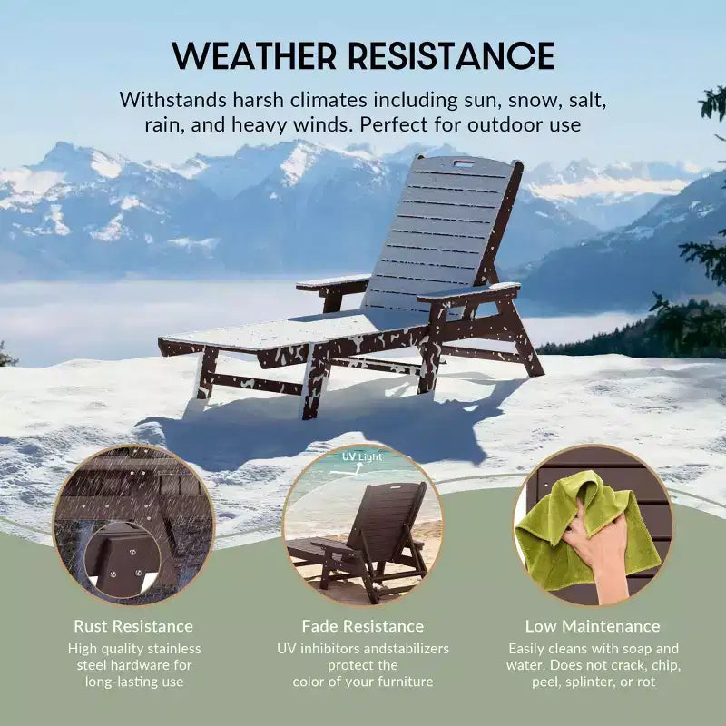 WestinTrends Sdraio da Esterno Adirondack per Patio Giardino Piscina (Set da 2)