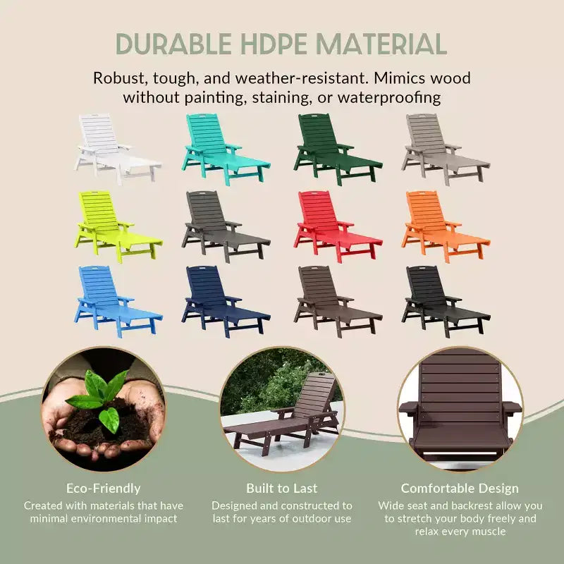 WestinTrends Sdraio da Esterno Adirondack per Patio Giardino Piscina (Set da 2)