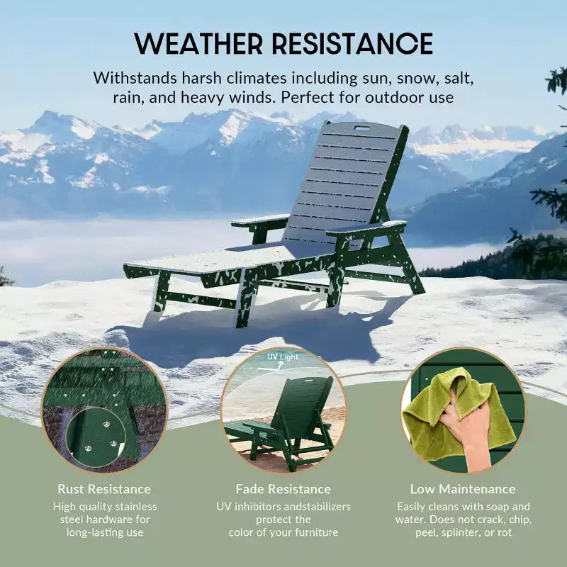 WestinTrends Sdraio da Esterno Adirondack per Patio Giardino Piscina (Set da 2)