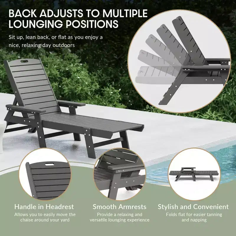 WestinTrends Sdraio da Esterno Adirondack per Patio Giardino Piscina (Set da 2)