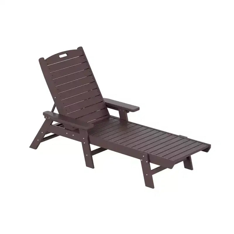 WestinTrends 3 Pieces Set Poly Adirondack Outdoor Chaise Lounges with Side Table