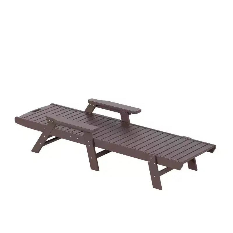 WestinTrends 3 Pieces Set Poly Adirondack Outdoor Chaise Lounges with Side Table