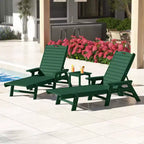 WestinTrends 3 Pieces Set Poly Adirondack Outdoor Chaise Lounges with Side Table