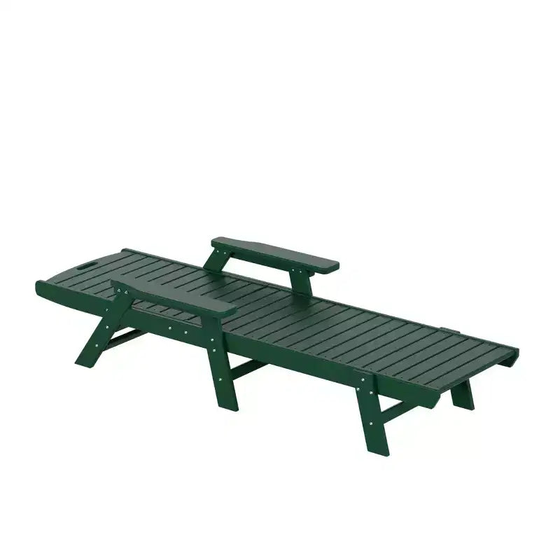 WestinTrends 3 Pieces Set Poly Adirondack Outdoor Chaise Lounges with Side Table