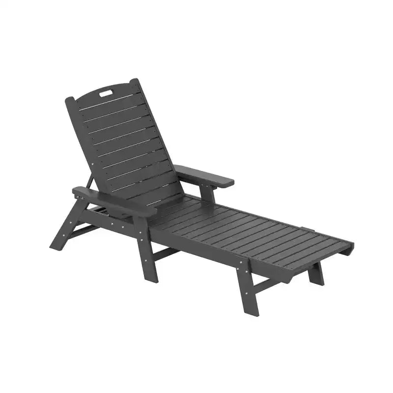 WestinTrends 3 Pieces Set Poly Adirondack Outdoor Chaise Lounges with Side Table