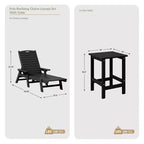 WestinTrends 3 Pieces Set Poly Adirondack Outdoor Chaise Lounges with Side Table
