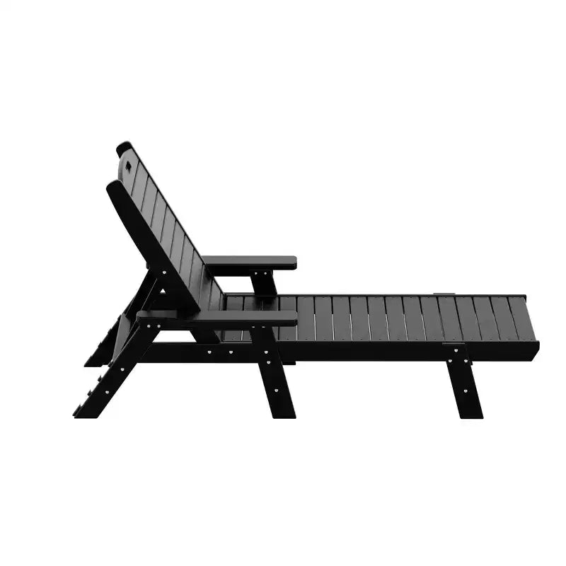 WestinTrends 3 Pieces Set Poly Adirondack Outdoor Chaise Lounges with Side Table
