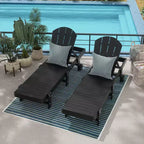 WestinTrends Malibu Adirondack Poly Reclining Chaise Lounge With Wheels (Set of 2pcs)