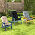 Costway Sedia Adirondack HIPS con Portabicchieri e Cuscino Nero/Verde/Blu Navy/Grigio/Bianco/Giallo