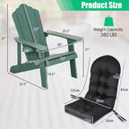 Costway Sedia Adirondack HIPS con Portabicchieri e Cuscino Nero/Verde/Blu Navy/Grigio/Bianco/Giallo