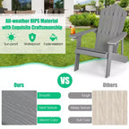 Costway Sedia Adirondack HIPS con Portabicchieri e Cuscino Nero/Verde/Blu Navy/Grigio/Bianco/Giallo