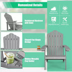 Costway Sedia Adirondack HIPS con Portabicchieri e Cuscino Nero/Verde/Blu Navy/Grigio/Bianco/Giallo