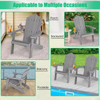 Costway Sedia Adirondack HIPS con Portabicchieri e Cuscino Nero/Verde/Blu Navy/Grigio/Bianco/Giallo