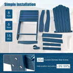 Costway Sedia Adirondack HIPS con Portabicchieri e Cuscino Nero/Verde/Blu Navy/Grigio/Bianco/Giallo