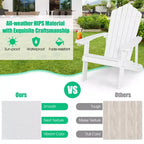 Costway Sedia Adirondack HIPS con Portabicchieri e Cuscino Nero/Verde/Blu Navy/Grigio/Bianco/Giallo