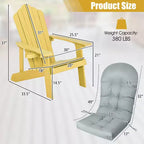 Costway Sedia Adirondack HIPS con Portabicchieri e Cuscino Nero/Verde/Blu Navy/Grigio/Bianco/Giallo