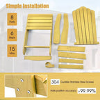 Costway Sedia Adirondack HIPS con Portabicchieri e Cuscino Nero/Verde/Blu Navy/Grigio/Bianco/Giallo