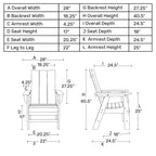 WestinTrends Outdoor Patio Modern Adirondack Dining Chair Weather Resistant