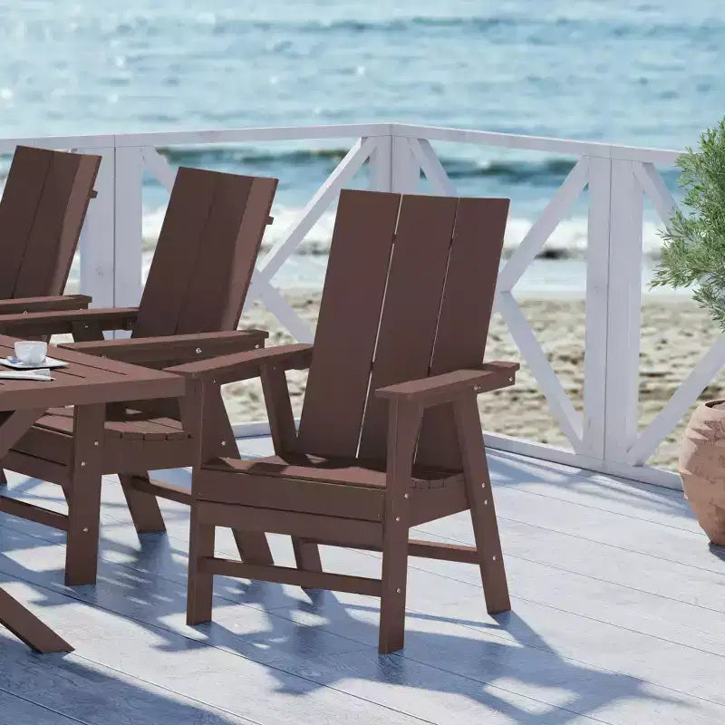 WestinTrends Outdoor Patio Modern Adirondack Dining Chair Weather Resistant