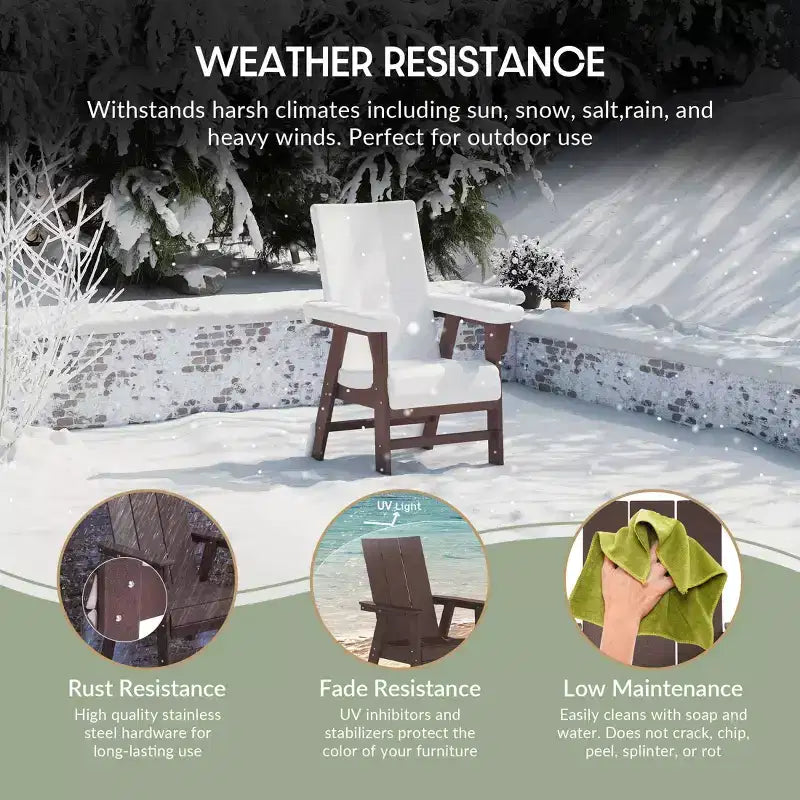 WestinTrends Outdoor Patio Modern Adirondack Dining Chair Weather Resistant