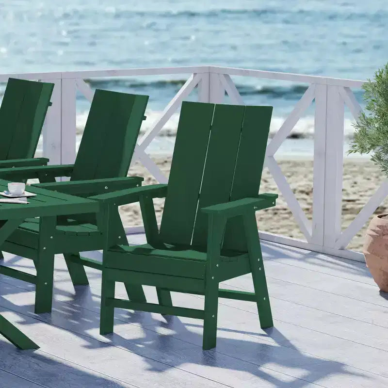 WestinTrends Outdoor Patio Modern Adirondack Dining Chair Weather Resistant