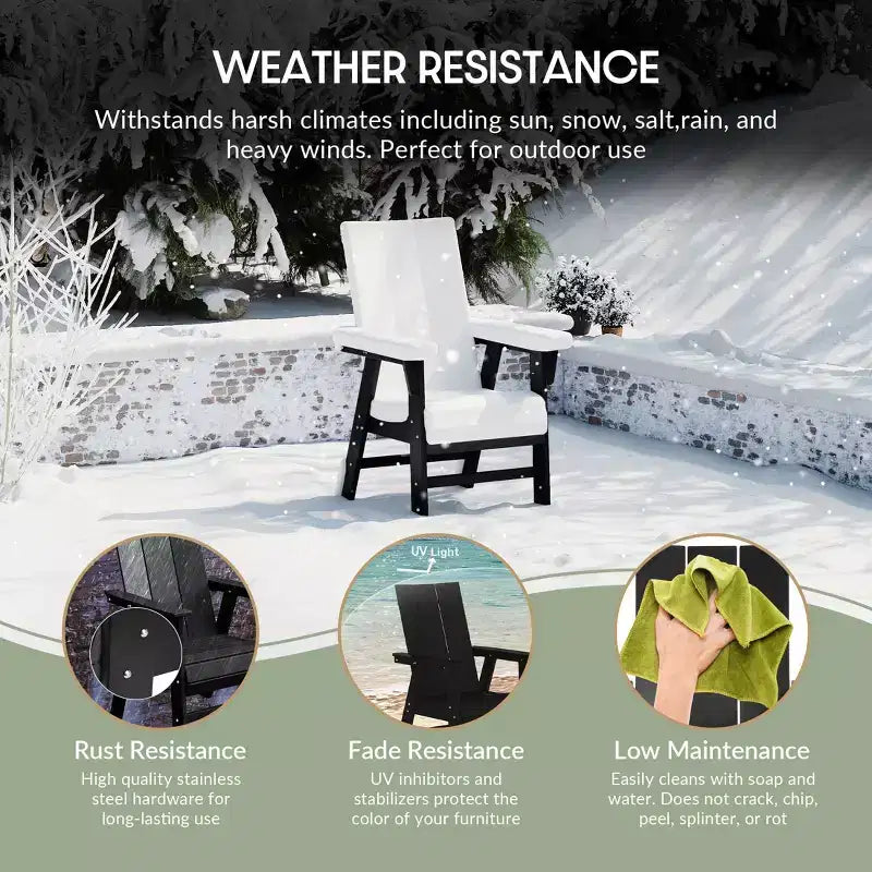 WestinTrends Outdoor Patio Modern Adirondack Dining Chair Weather Resistant