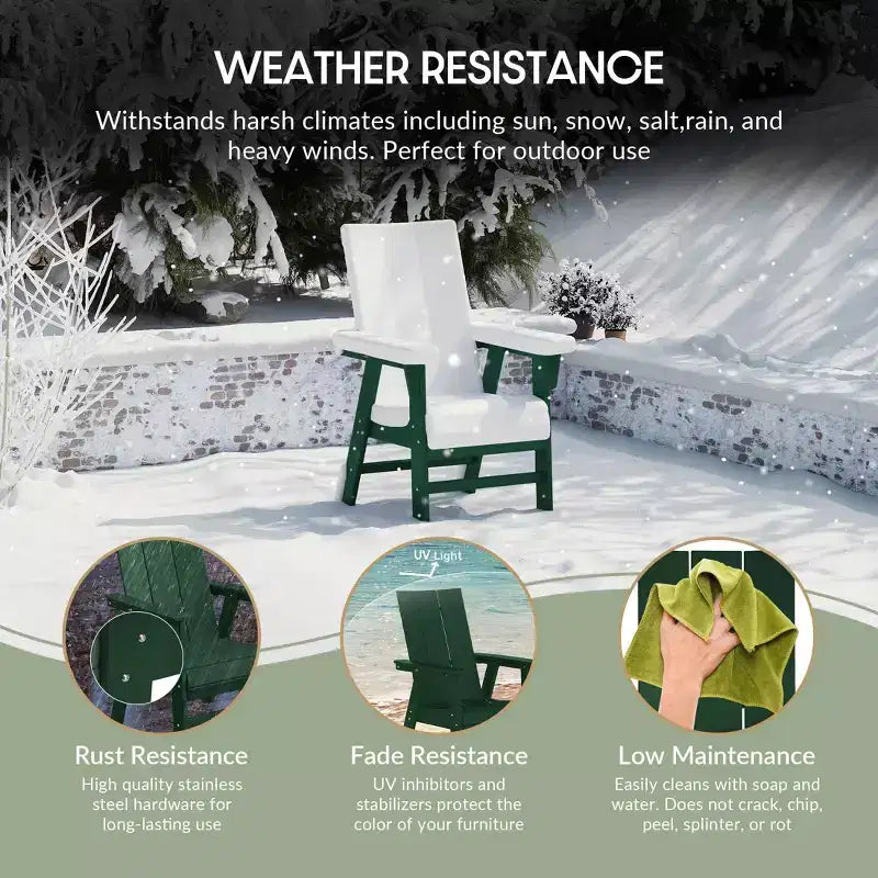 WestinTrends Outdoor Patio Modern Adirondack Dining Chair Weather Resistant