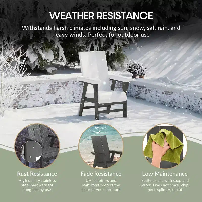 WestinTrends Outdoor Patio Modern Adirondack Dining Chair Weather Resistant