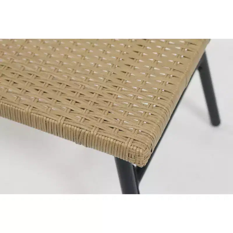 Outdoor Patio Wicker Egg Chair with Footstool 4W, Gray Blue/Beige -ModernLuxe