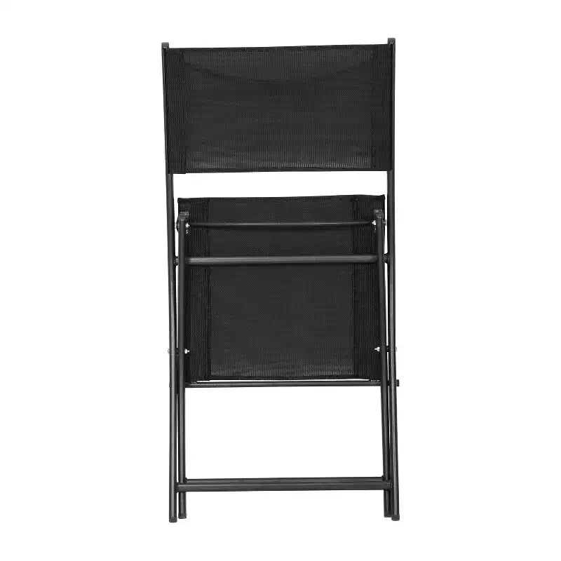 Emma and Oliver Set di 4 sedie pieghevoli per interni ed esterni con materiale Flex Comfort e telai in acciaio