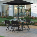 Emma and Oliver Set di 4 sedie pieghevoli per interni ed esterni con materiale Flex Comfort e telai in acciaio