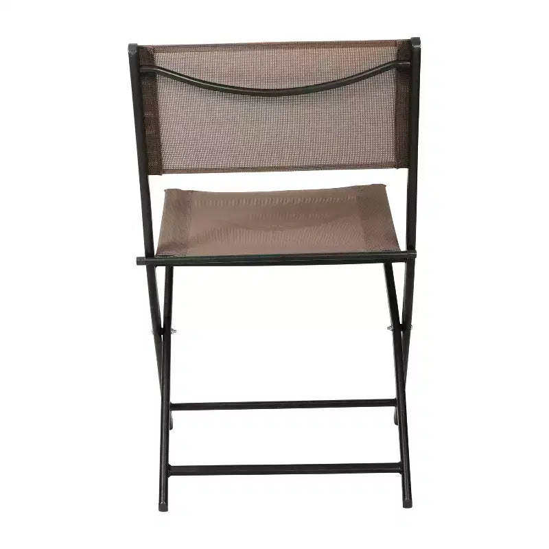 Emma and Oliver Set di 4 sedie pieghevoli per interni ed esterni con materiale Flex Comfort e telai in acciaio