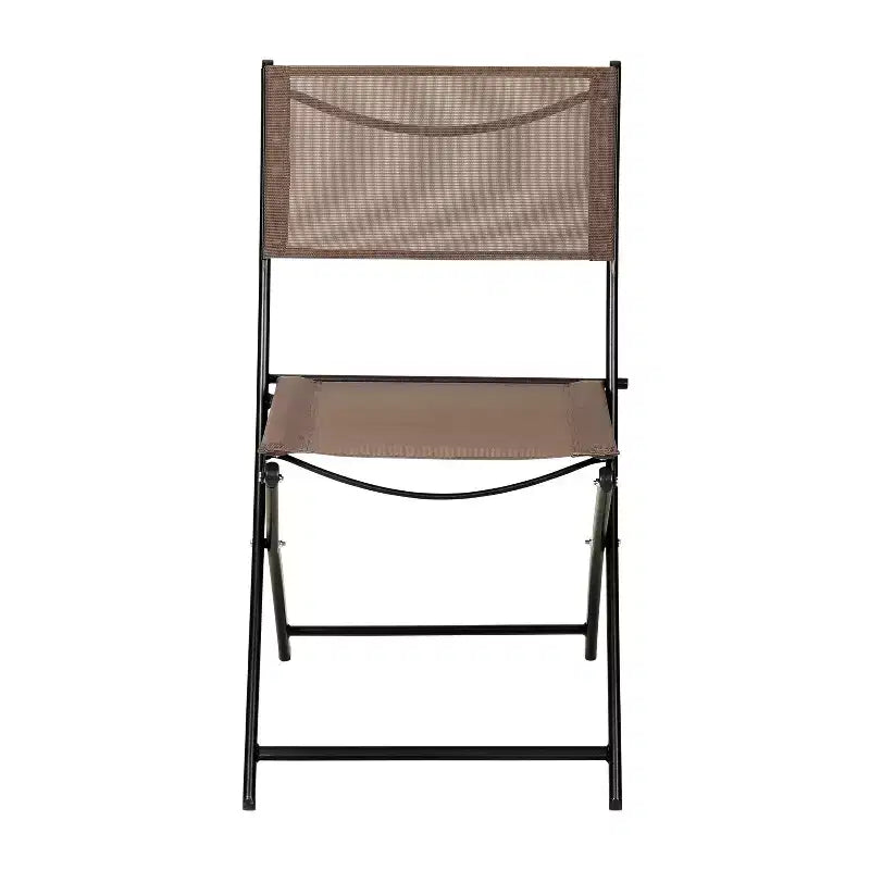 Emma and Oliver Set di 4 sedie pieghevoli per interni ed esterni con materiale Flex Comfort e telai in acciaio
