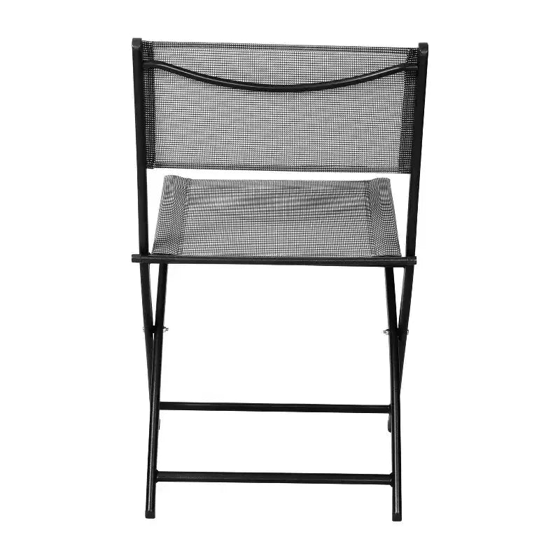 Emma and Oliver Set di 4 sedie pieghevoli per interni ed esterni con materiale Flex Comfort e telai in acciaio