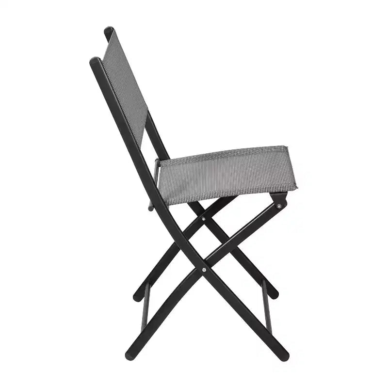 Emma and Oliver Set di 4 sedie pieghevoli per interni ed esterni con materiale Flex Comfort e telai in acciaio