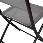Emma and Oliver Set di 4 sedie pieghevoli per interni ed esterni con materiale Flex Comfort e telai in acciaio
