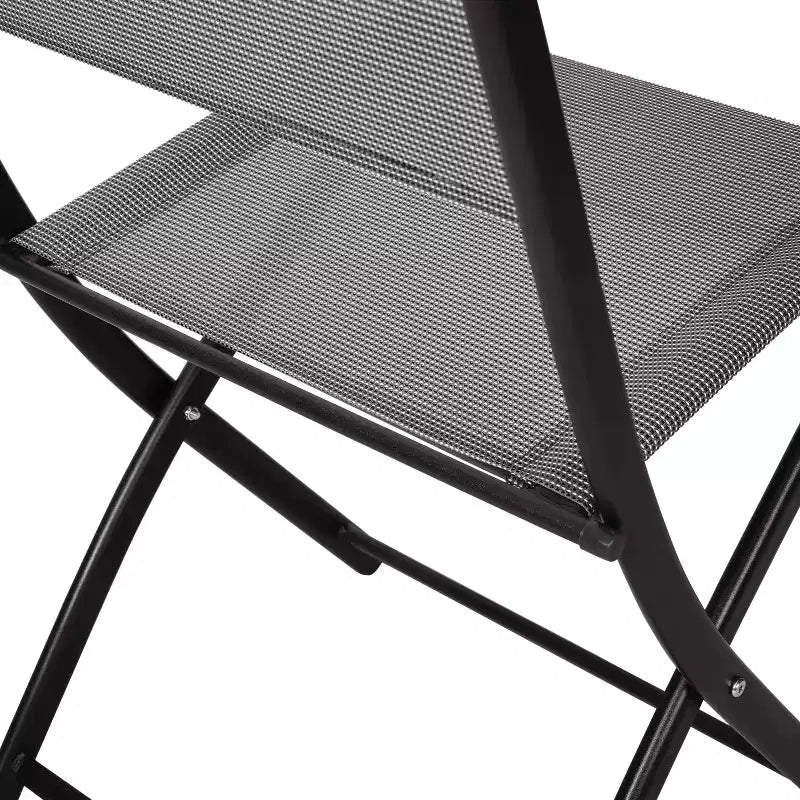 Emma and Oliver Set di 4 sedie pieghevoli per interni ed esterni con materiale Flex Comfort e telai in acciaio